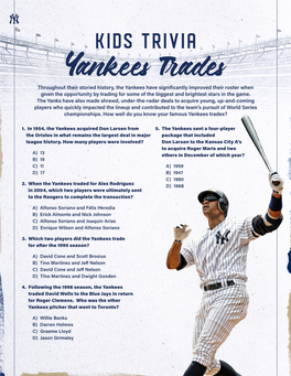 Yankees Trades