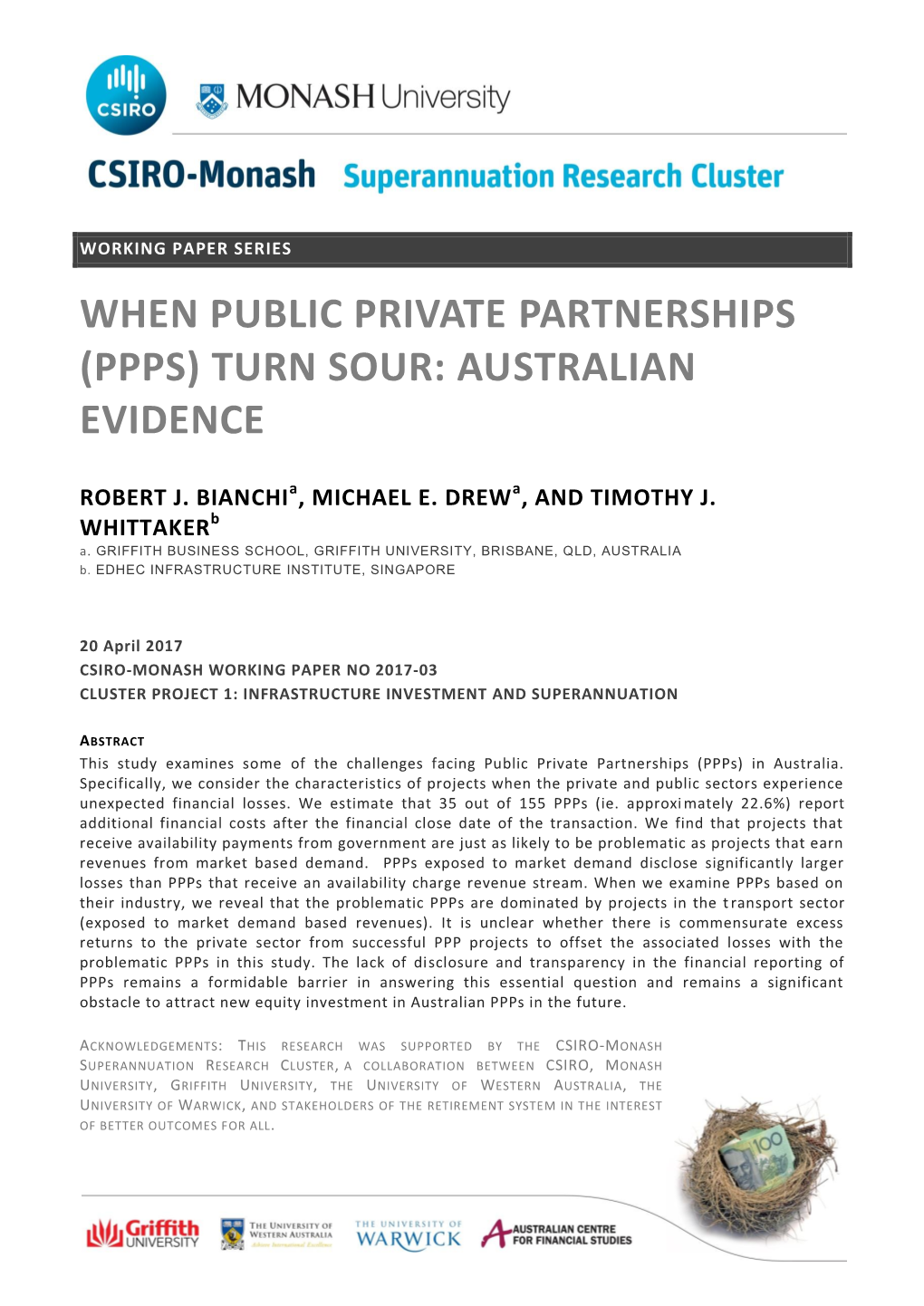 When Public Private Partnerships (Ppps) Turn Sour: Australian Evidence