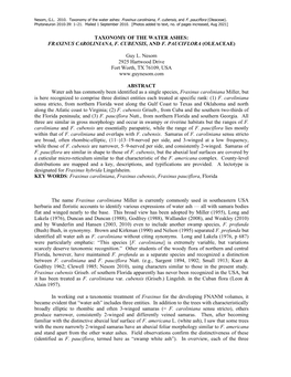 Taxonomy of Water Ash