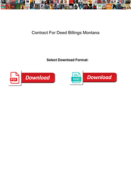 Contract for Deed Billings Montana