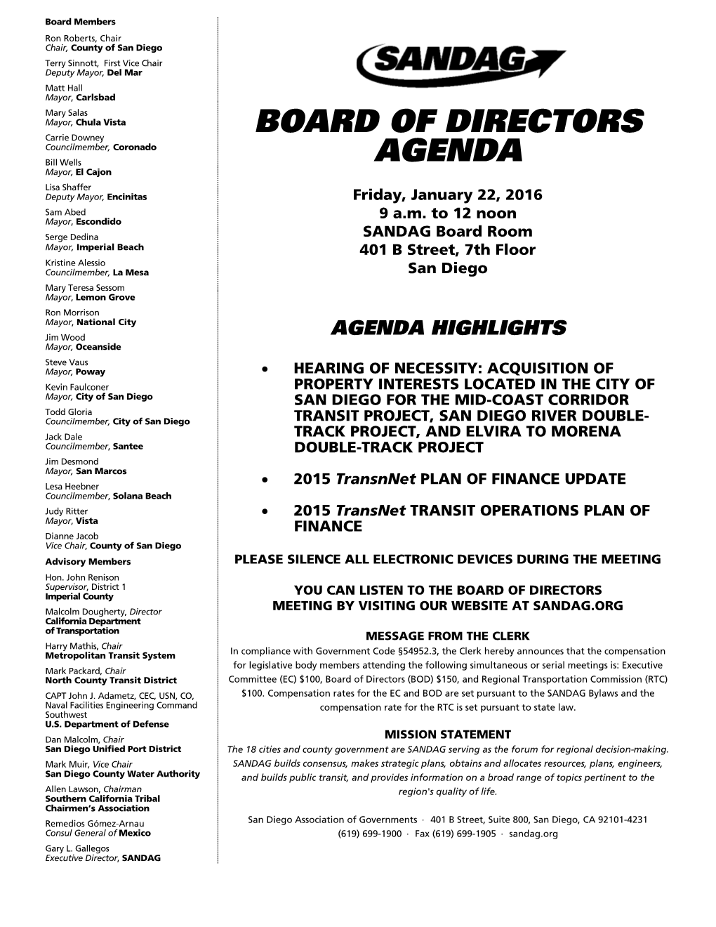 Agenda and Meeting Notice