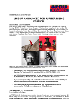 Line-Up Announced for Jupiter Rising Festival