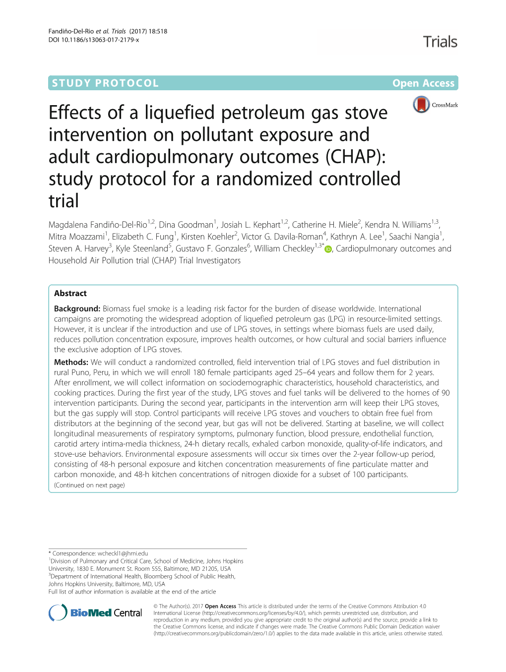 Effects of a Liquefied Petroleum Gas Stove Intervention on Pollutant