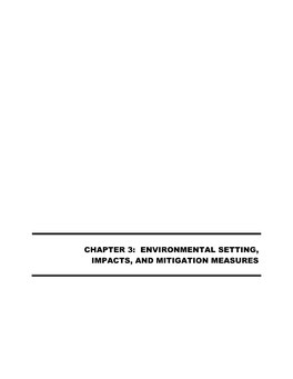 Environmental Setting, Impacts, and Mitigation Measures