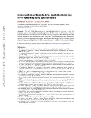 Investigation of Longitudinal Spatial Coherence for Electromagnetic