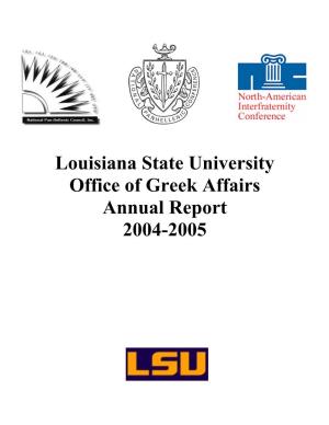 2004-2005 LSU Greek Life Annual Report