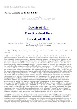 Gtacu (Download Pdf Ebook) Judo Boy Online