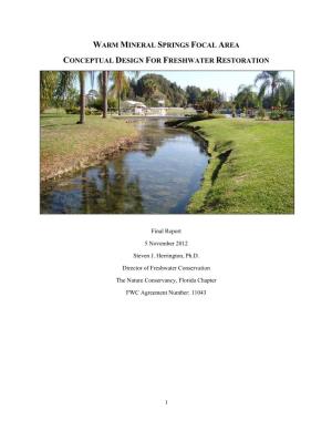 Warm Mineral Springs Focal Area Conceptual Design for Freshwater Restoration