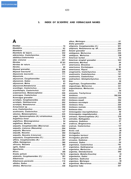 5. Index of Scientific and Vernacular Names