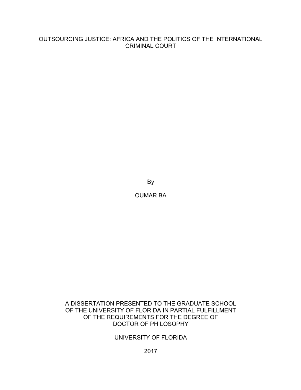 University of Florida Thesis Or Dissertation Formatting Template