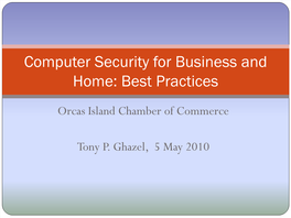 Computer Security for Business and Home: Best Practices