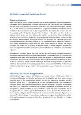 Die Hinterlassenschaft Der Letzten Eiszeit Zusammenfassung