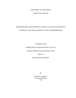 A Study of Everyday Ethnicity and Urban Renewal in Hui Neighborhoods