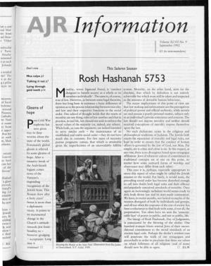 Rosh Hashanah 5753 Lying Through Gold Teeth Pl6 Orality, Wrote Sigmund Freud, Is 'Conduct System