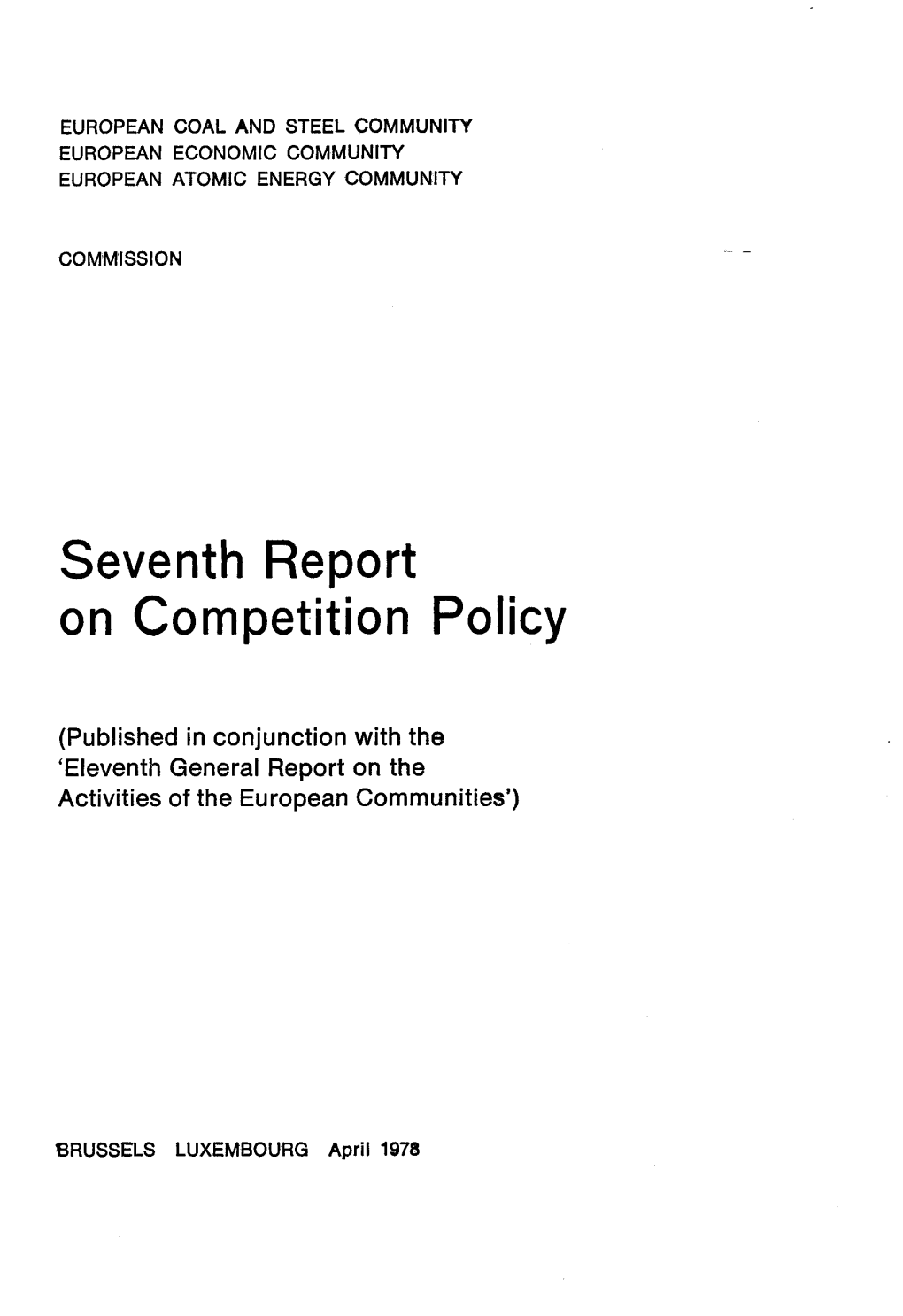 On Competition Policy