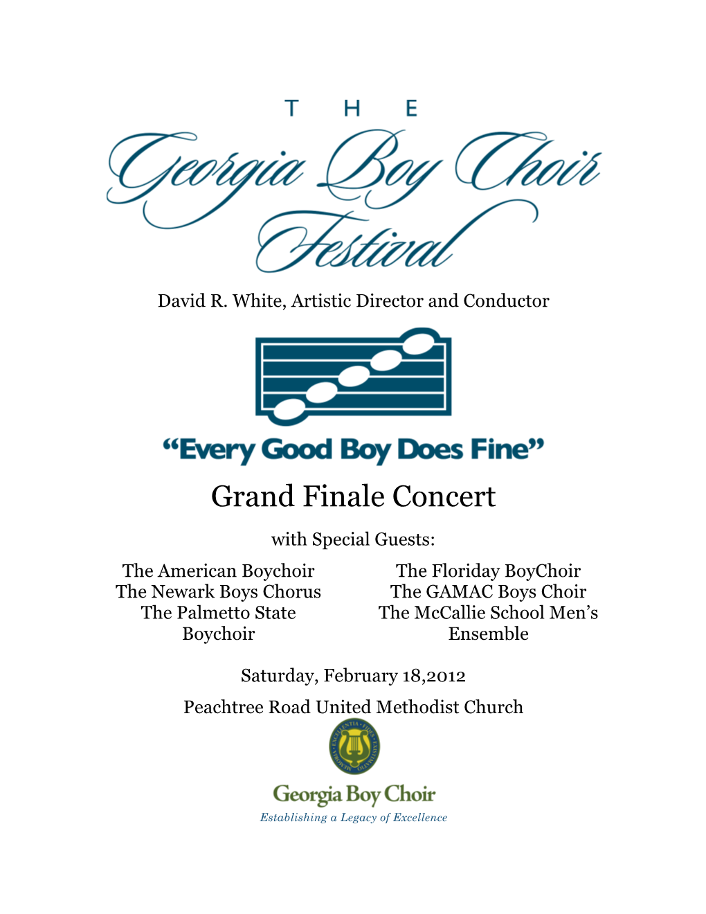 Georgia Boy Choir Festival Program 2012