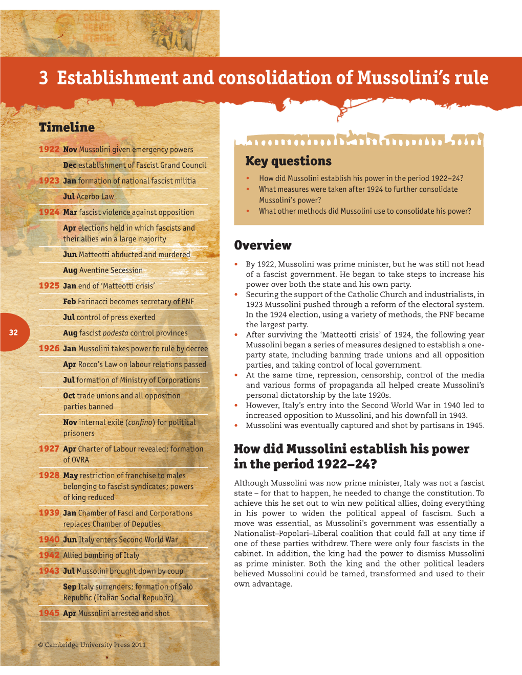 3 Establishment and Consolidation of Mussolini's Rule