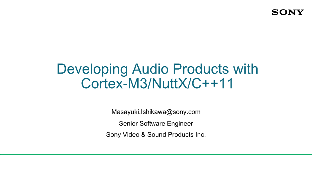 Developing Audio Products with Cortex-M3/Nuttx/C++11