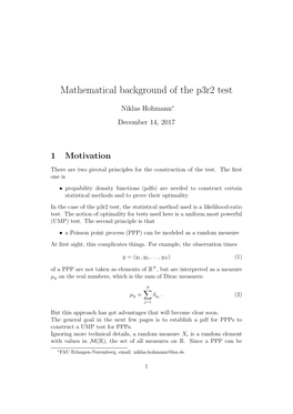 Mathematical Background of the P3r2 Test