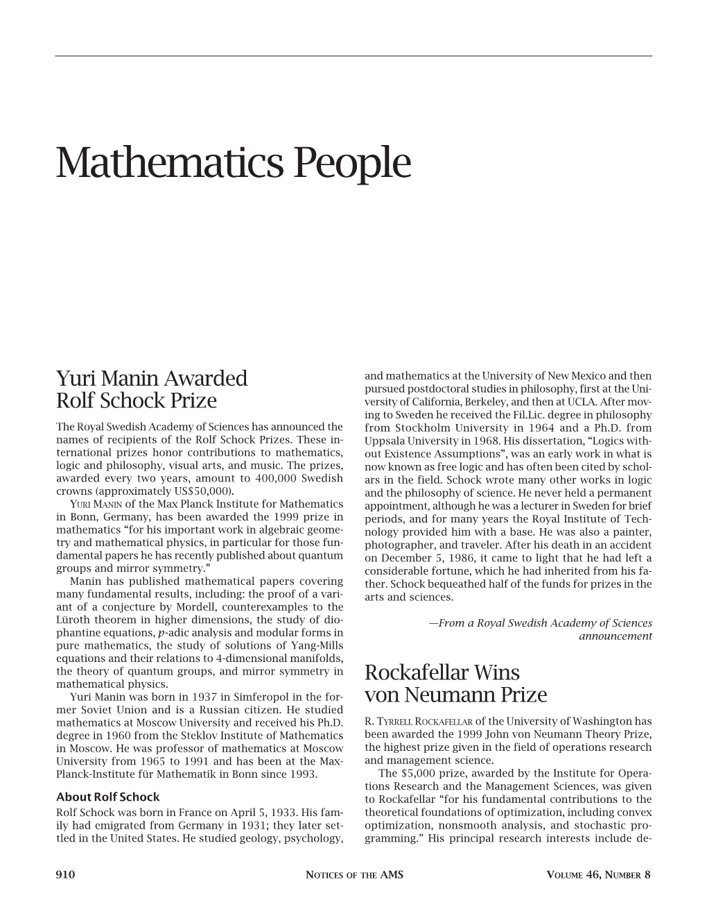 Mathematics People