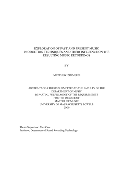 Thesis Abstract Title Page