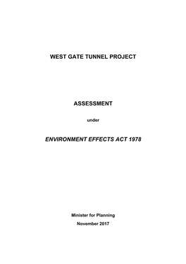 West Gate Tunnel Project Assessment