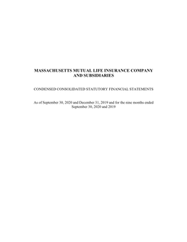Massachusetts Mutual Life Insurance Company and Subsidiaries