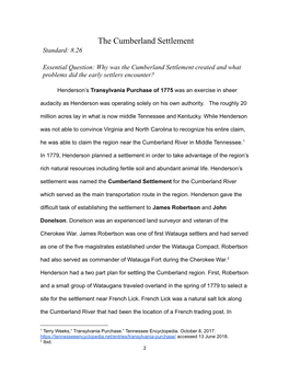 The Cumberland Settlement Standard: 8.26