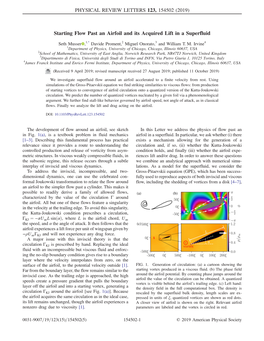 Starting Flow Past an Airfoil and Its Acquired Lift in a Superfluid