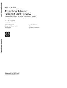 Republic of Ukraine Transport Sector Review