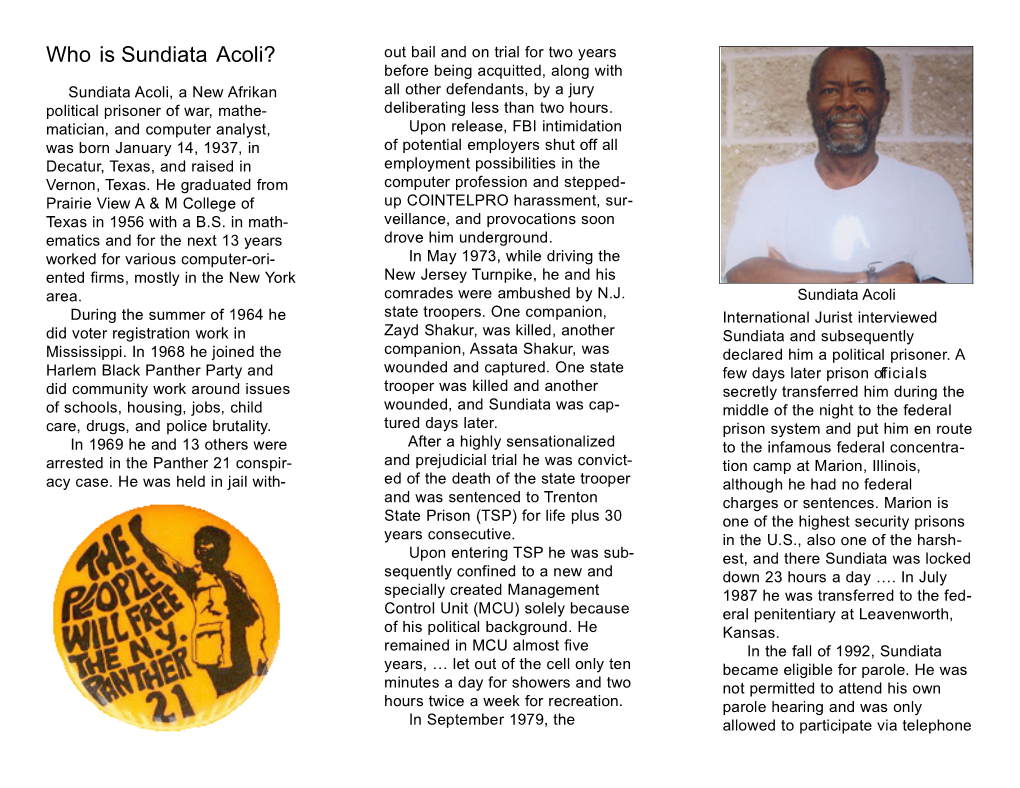 Who Is Sundiata Acoli?