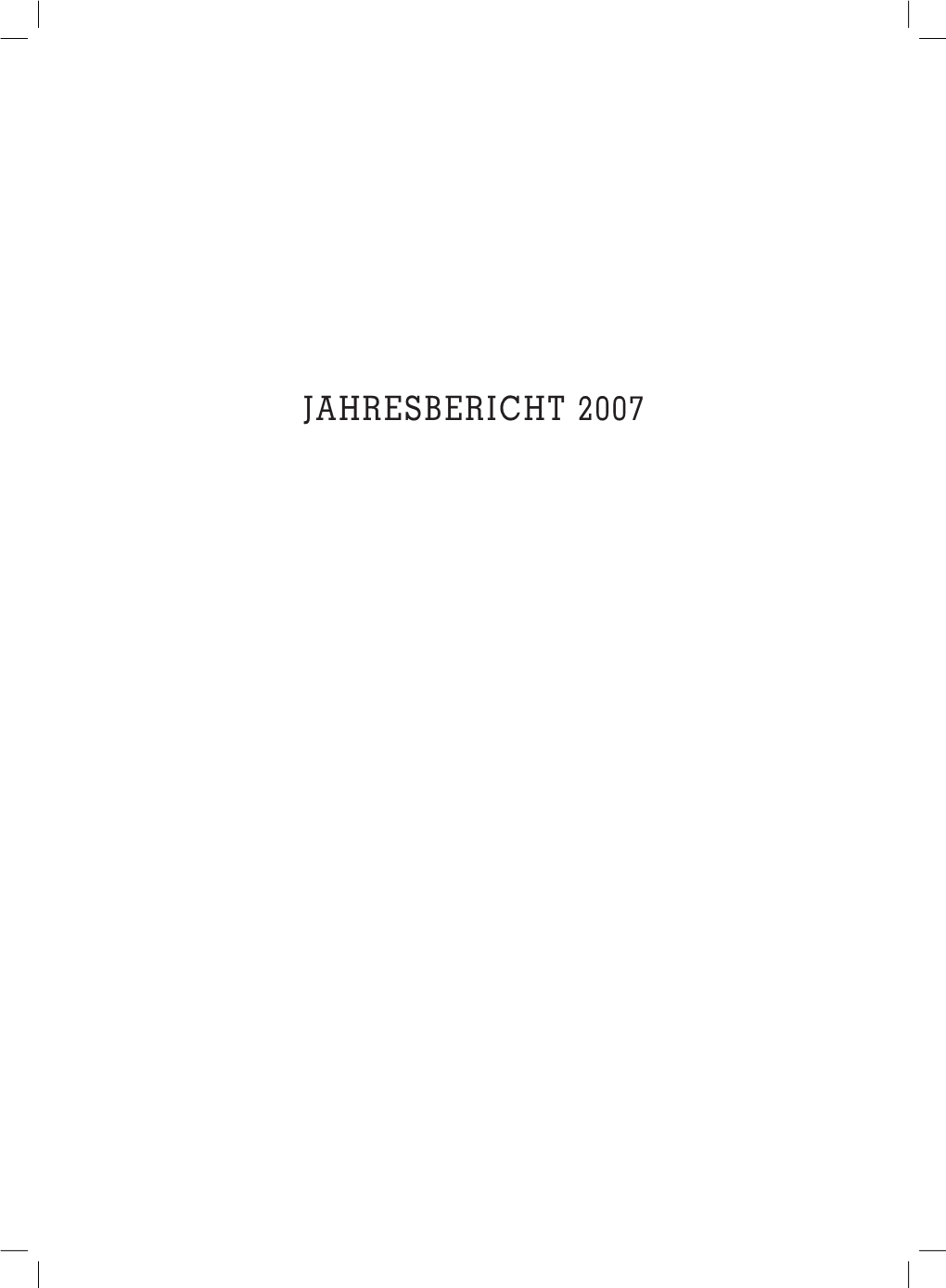 Jahresbericht 2007 2