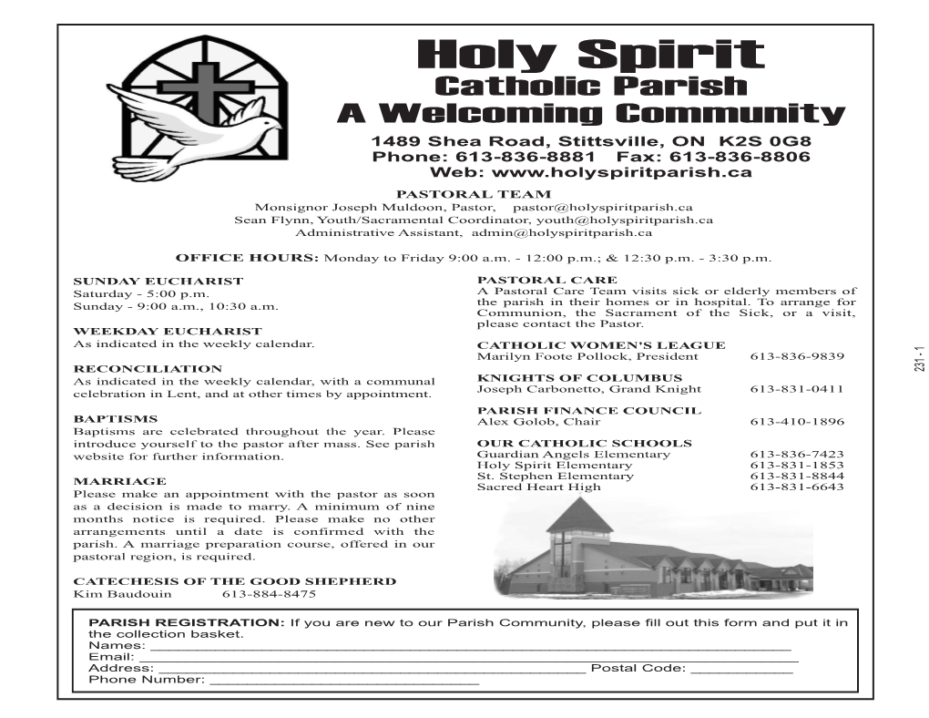 Holy Spirit JENNIFER GASPAR • ROBERT PACAN Design & Build Ltd