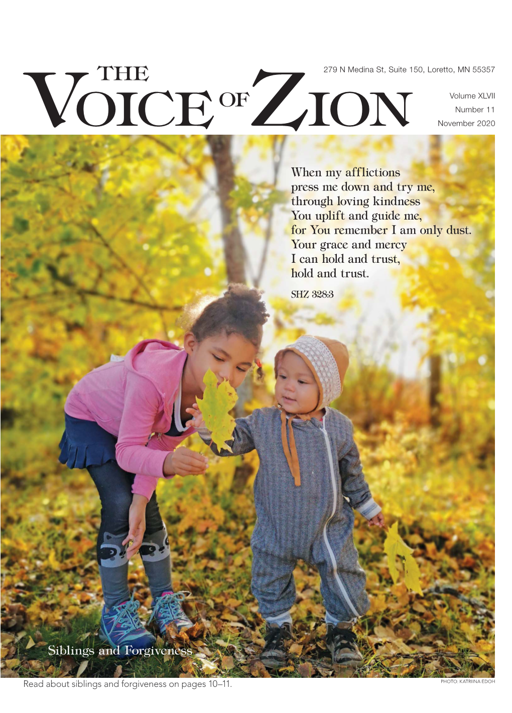 OF Volume XLVII VOICE ZION Number 11 November 2020