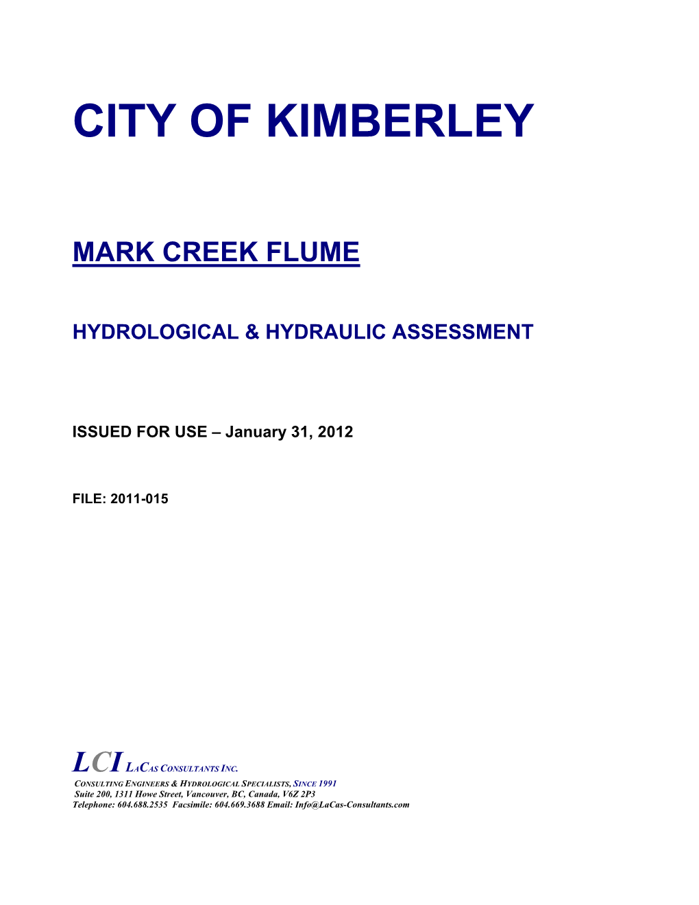 Mark Creek Flume Flood Management