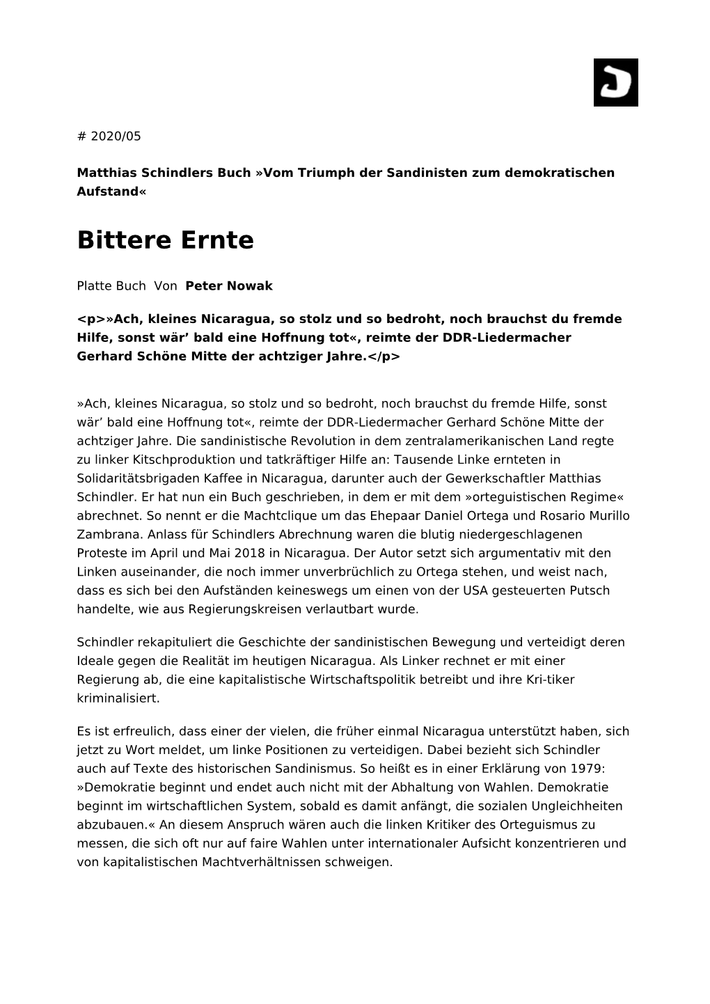 Bittere Ernte