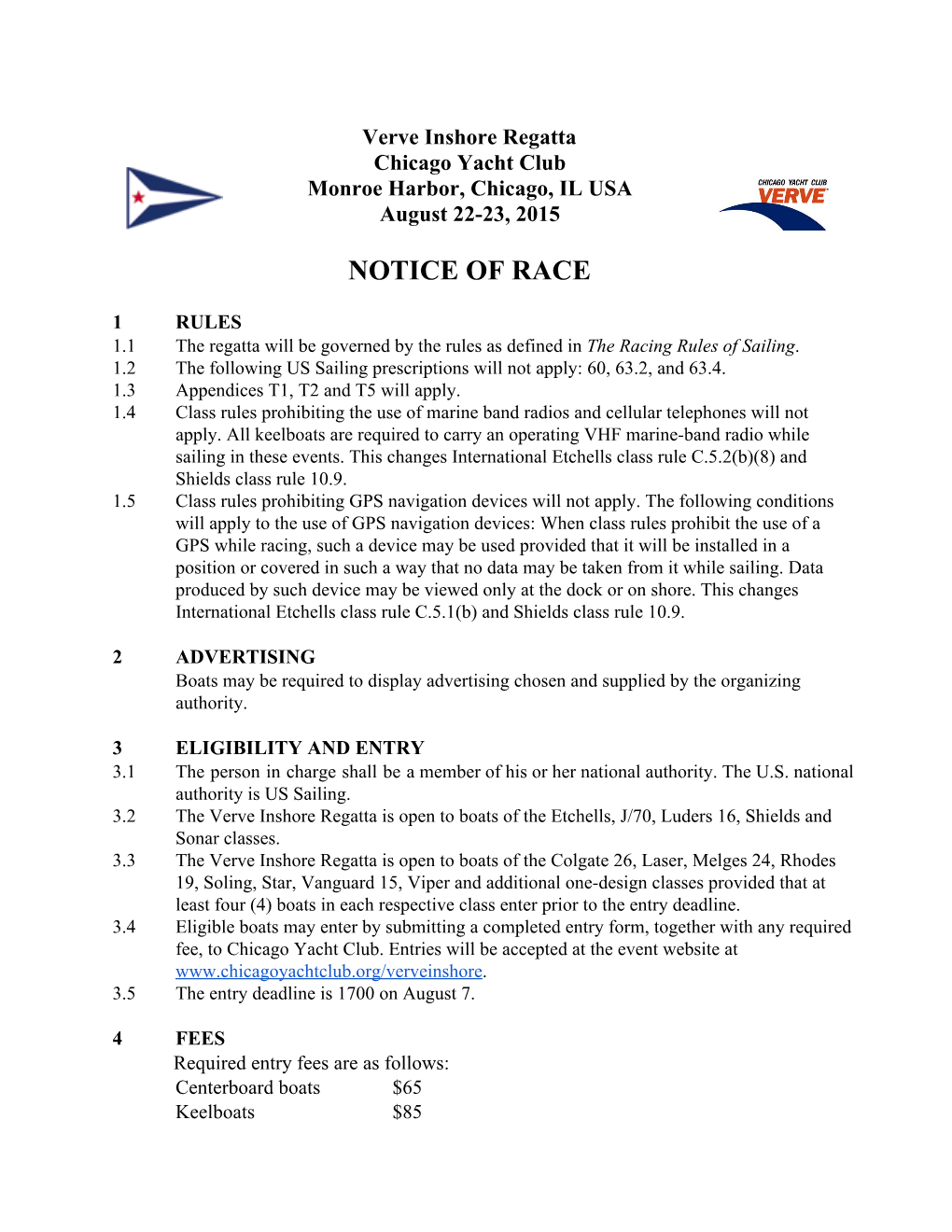 Notice of Race