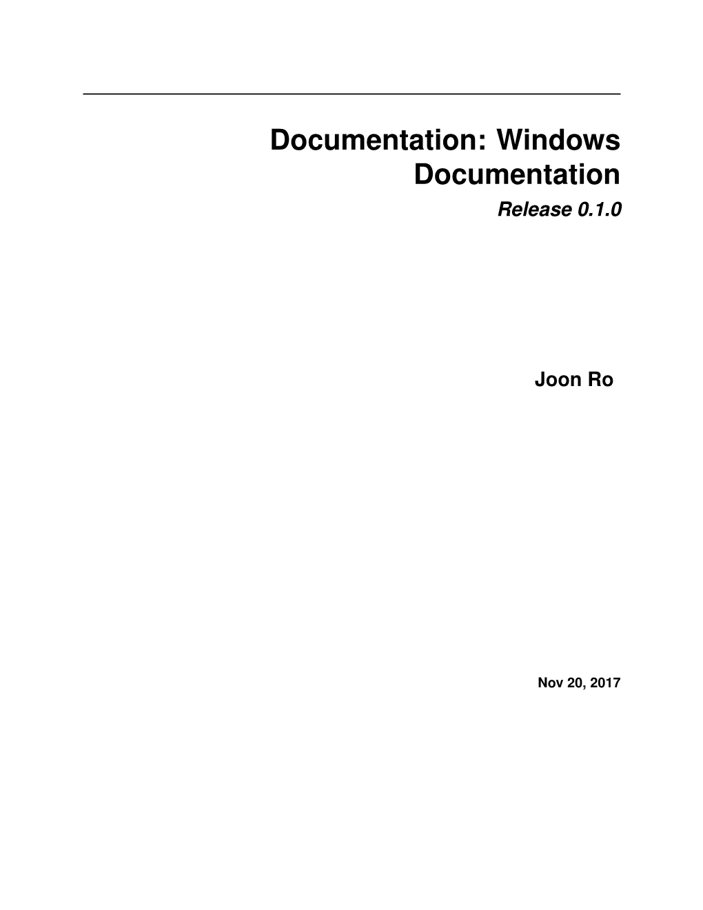 Windows Documentation Release 0.1.0