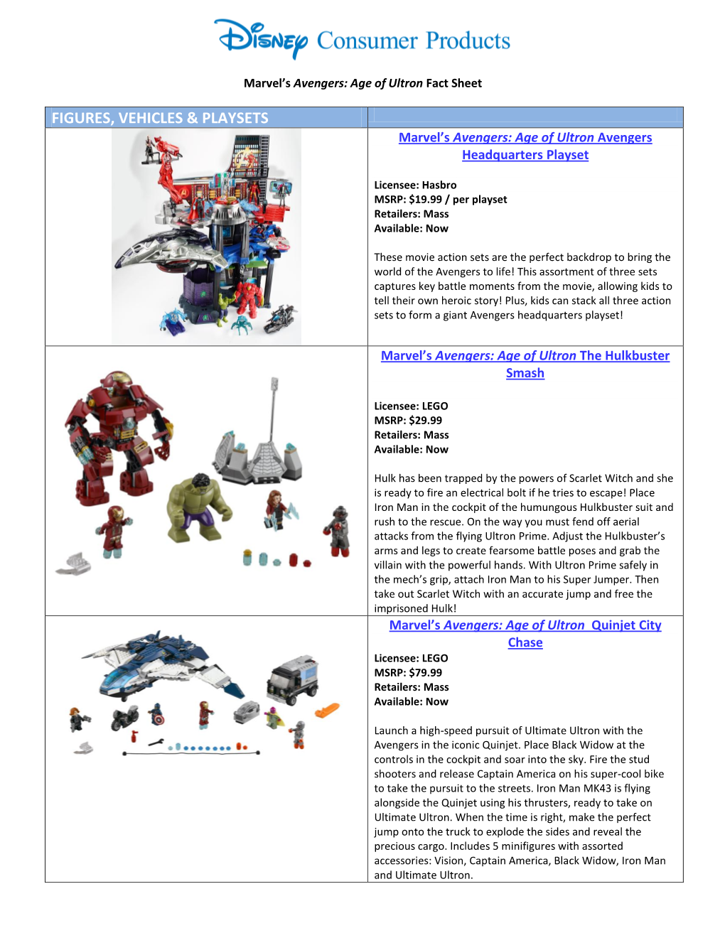 Figures, Vehicles & Playsets