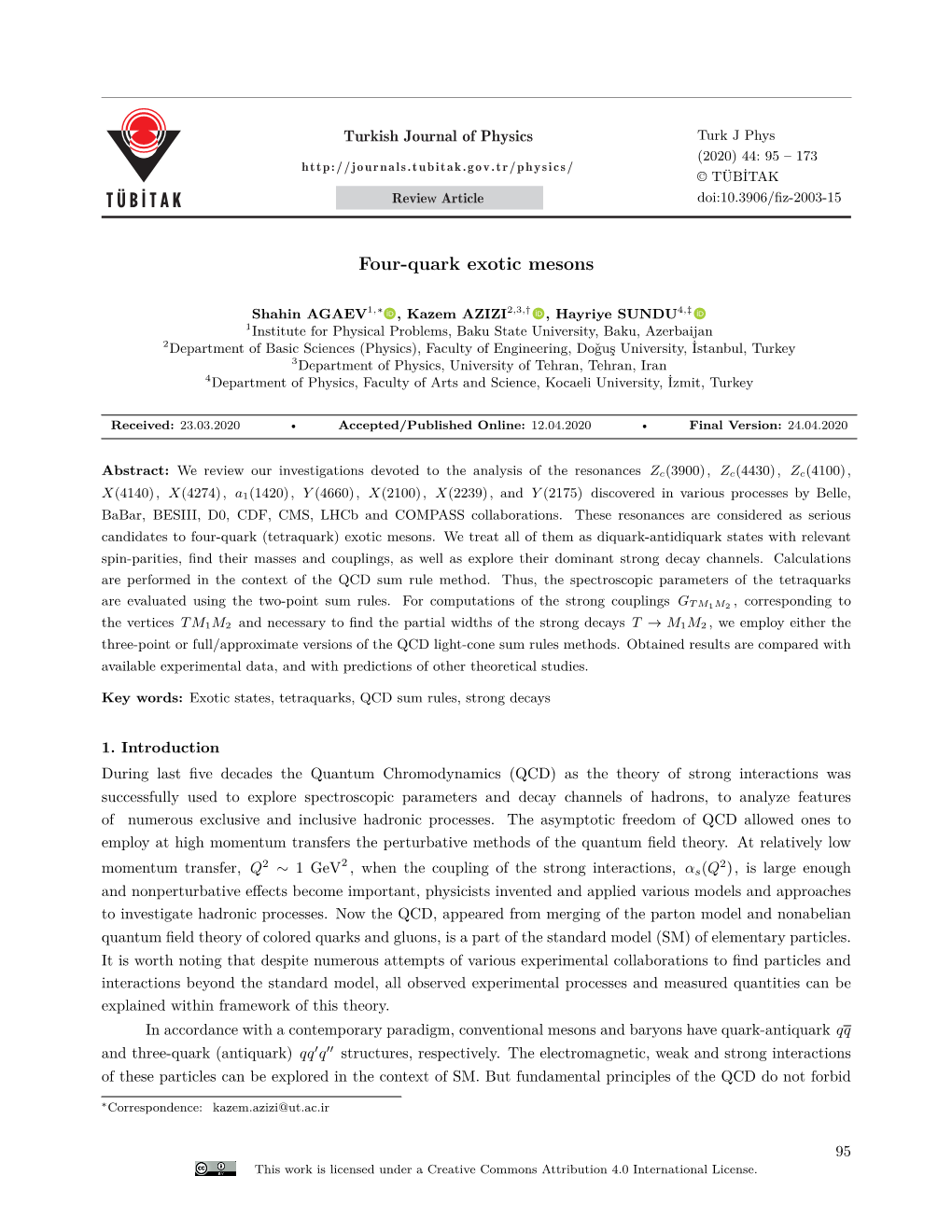 Four-Quark Exotic Mesons