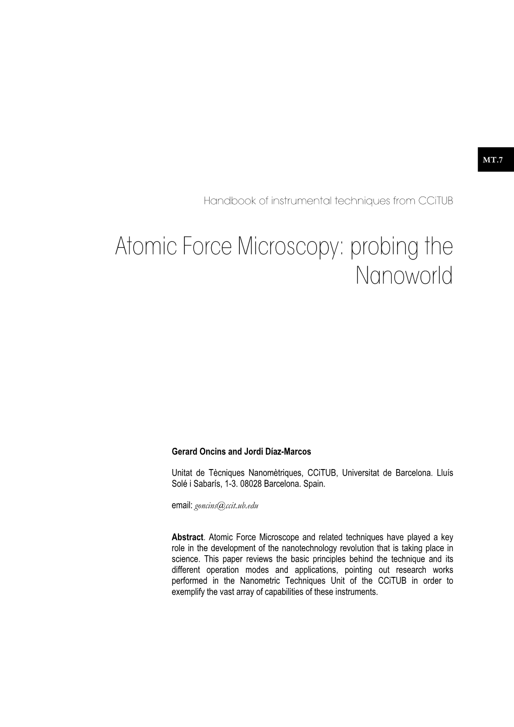 07-AFM Probing the Nanoworld