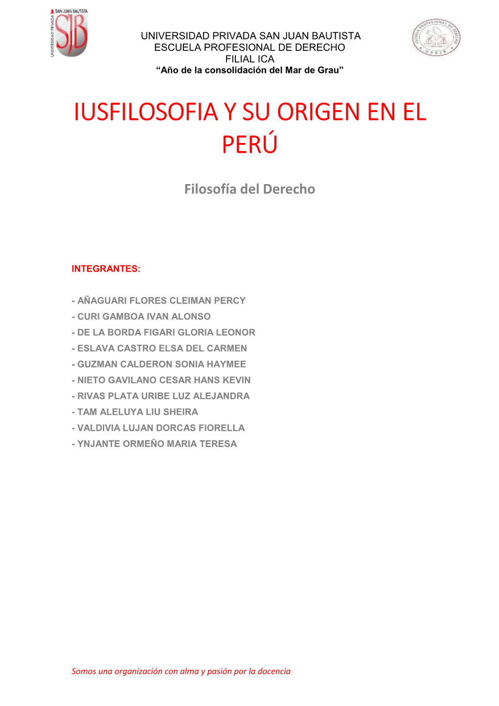 Iusfilosofia Y Su Origen En El Perú