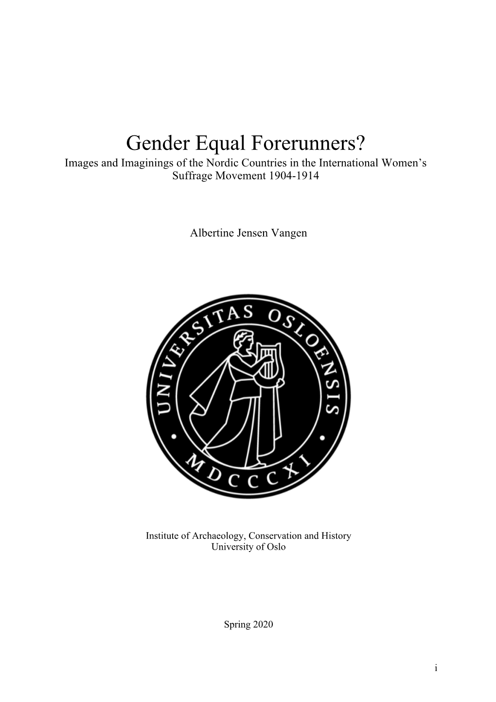 Gender-Equal-Forerunners-.Pdf (1.363Mb)