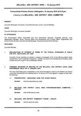 BELLSHILL and DISTRICT AREA − 15 January 2015 Tannochside