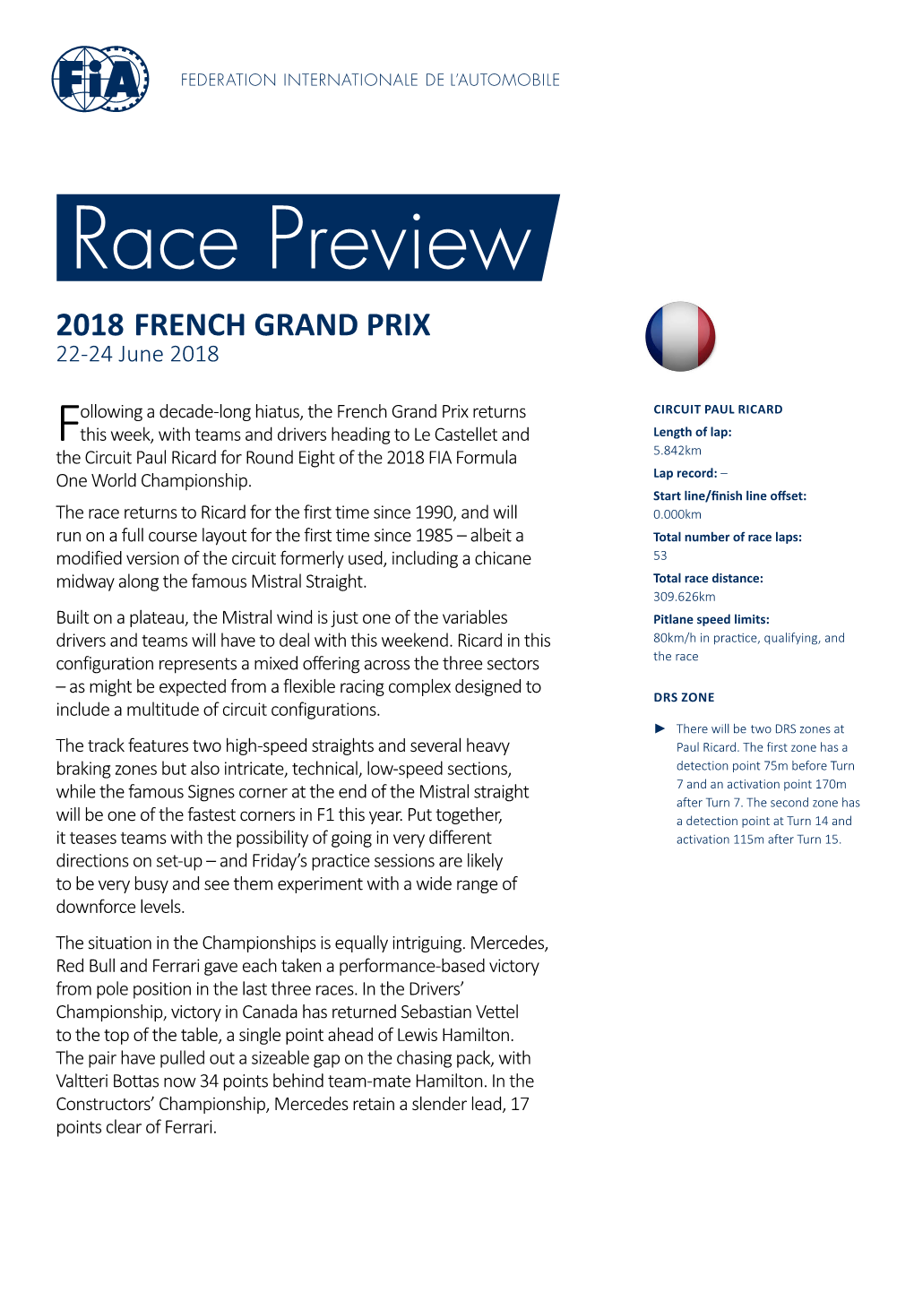 2018 FRENCH GRAND PRIX 22-24 June 2018