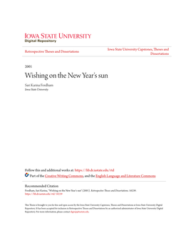 Wishing on the New Year's Sun Sari Karina Fordham Iowa State University
