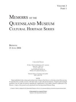 Memoirs of the Queensland Museum (ISSN 1440-4788)