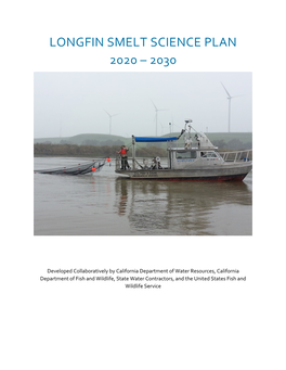 Longfin Smelt Science Plan 2020-2030