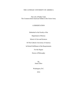 The Life of Paddy Yank: the Common Irish-American Soldier in the Union Army