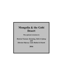 Mongolia & the Gobi Desert